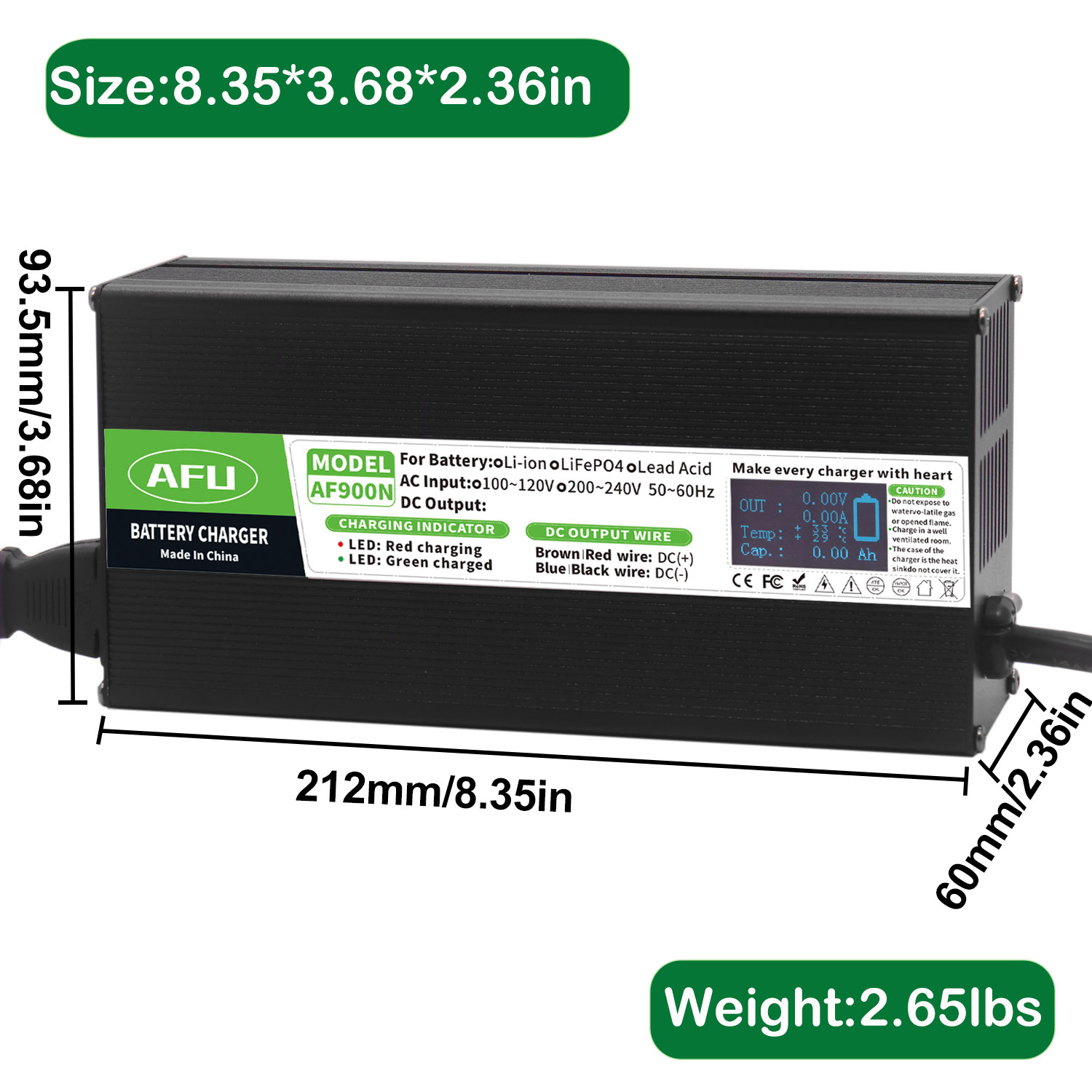 Chargeur de batterie LiFePO4 2 - 84V 20A Smart Charger avis et prix
